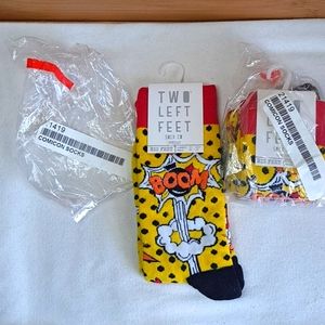 NEW TWO LEFT FEET COMICON SOCKS 2 PAIRS